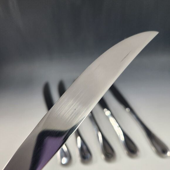 MIKASA Set 7 Serrated Steak Knives BRAVO Pattern Stainless 18/10 Rounded Handle - Picture 5 of 7